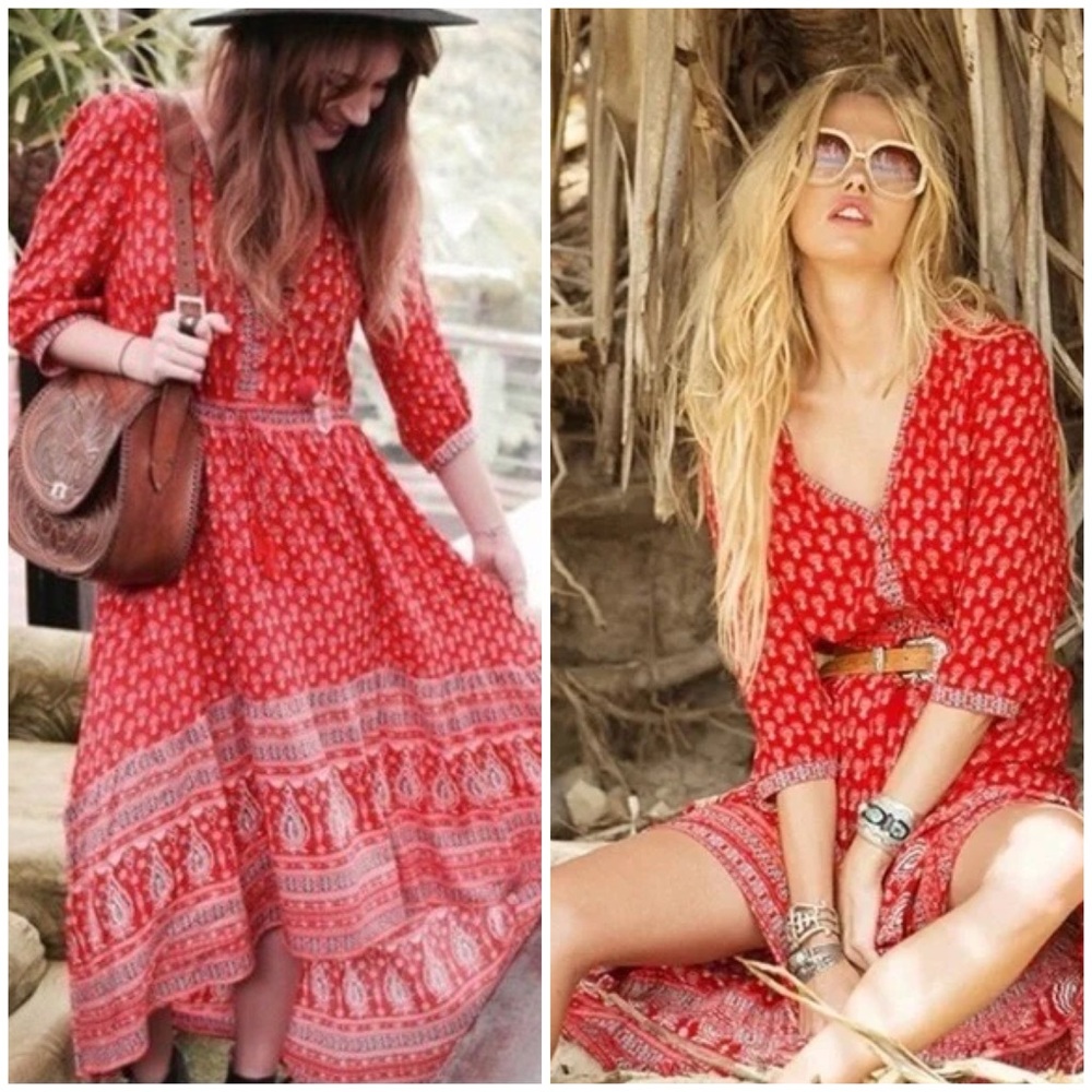 Gypsiana Maxi Dress in Red Bandana
